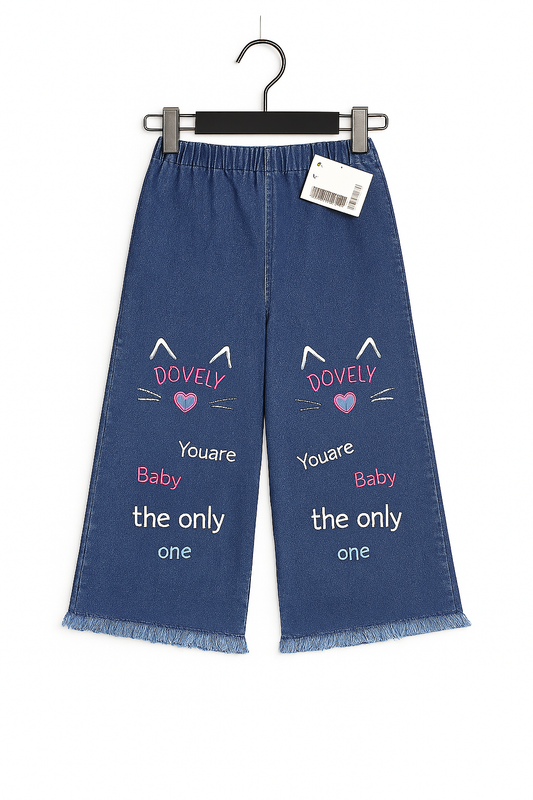 New Girls embroidery loose mom Jeans