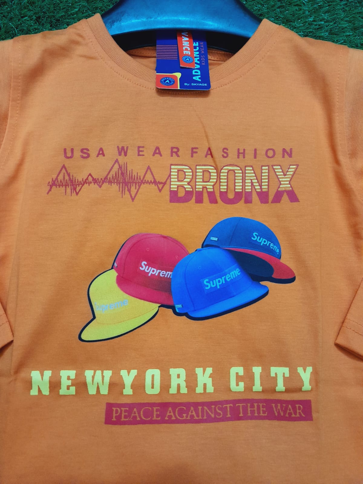 NEW YORK CITY BOYS T-SHIRT - ORANGE COLOR - Strawberry Kids Fashion