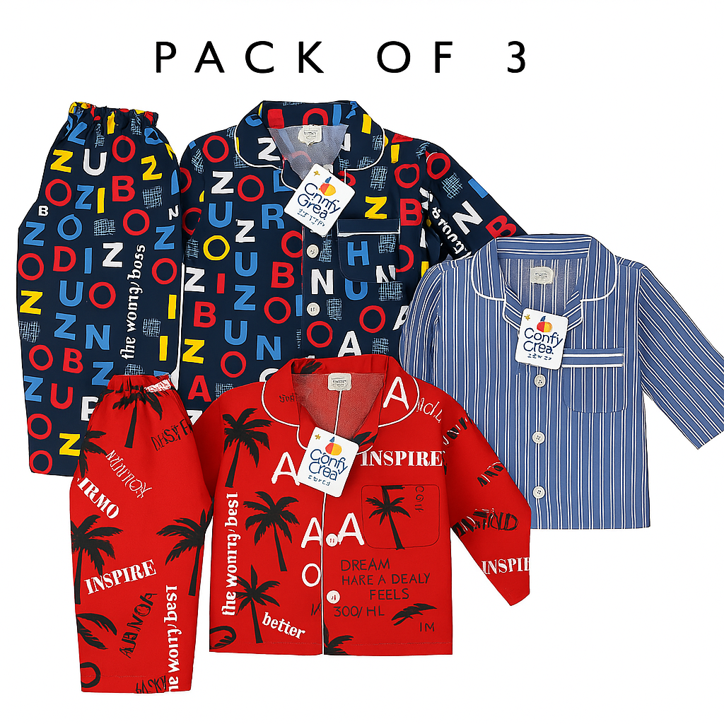 Pack Of 3 Boys Nightsuites ( 1_5) Years