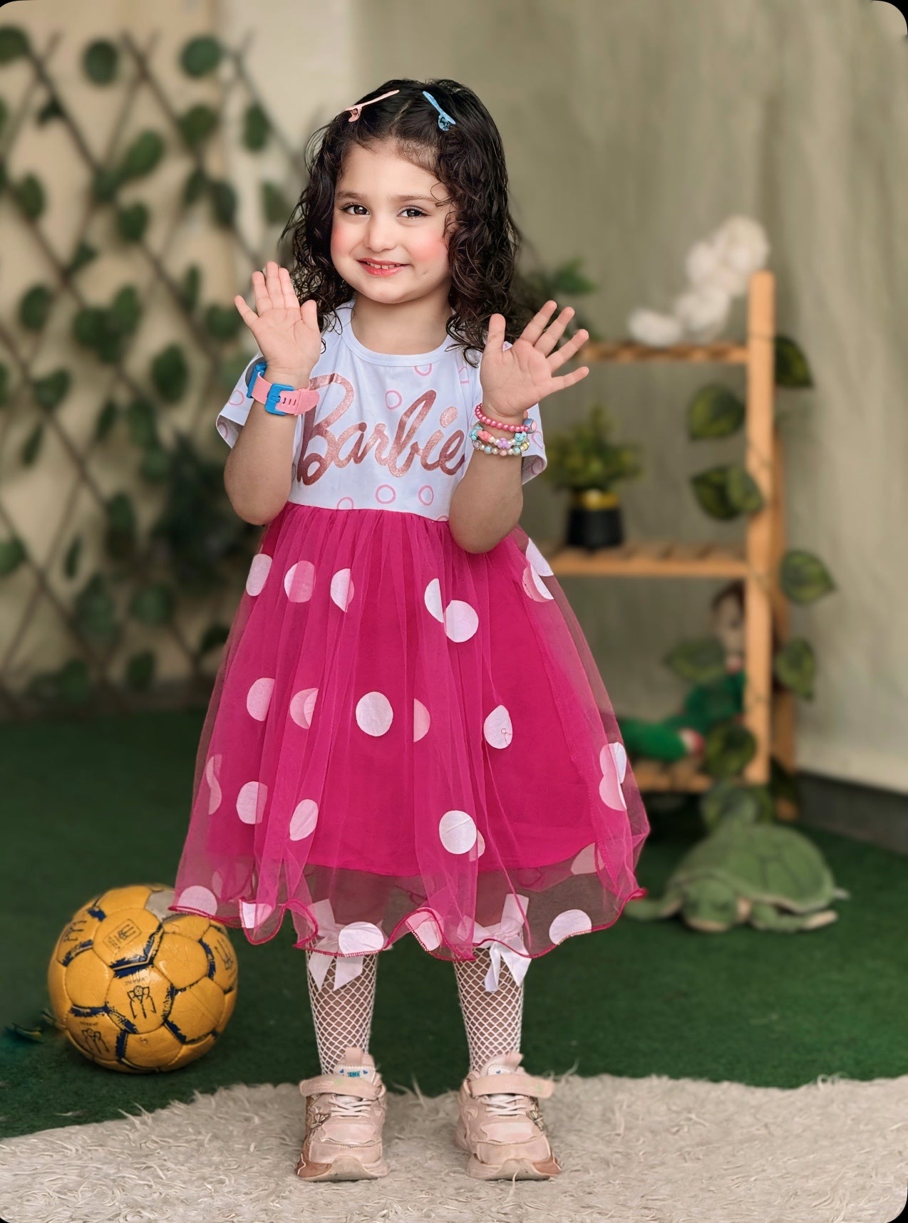 Pink Polka Barbie Frock (New Arrival)