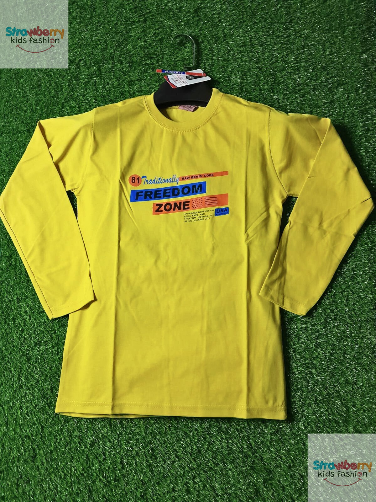 BOYS T-SHIRT - YELLOW COLOR - Strawberry Kids Fashion