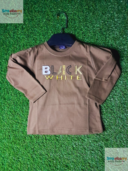 BOYS T-SHIRT - MOSS GREEN COLOR - Strawberry Kids Fashion