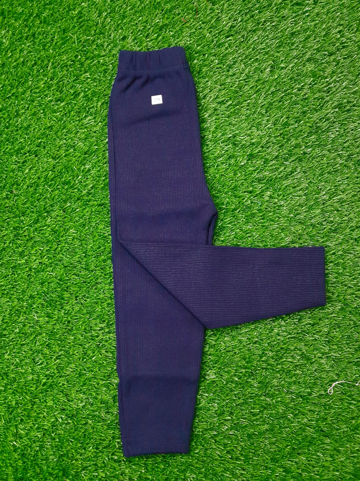 Navy Blue Color Winter Rib Tights For Girls - Strawberry Kids Fashion
