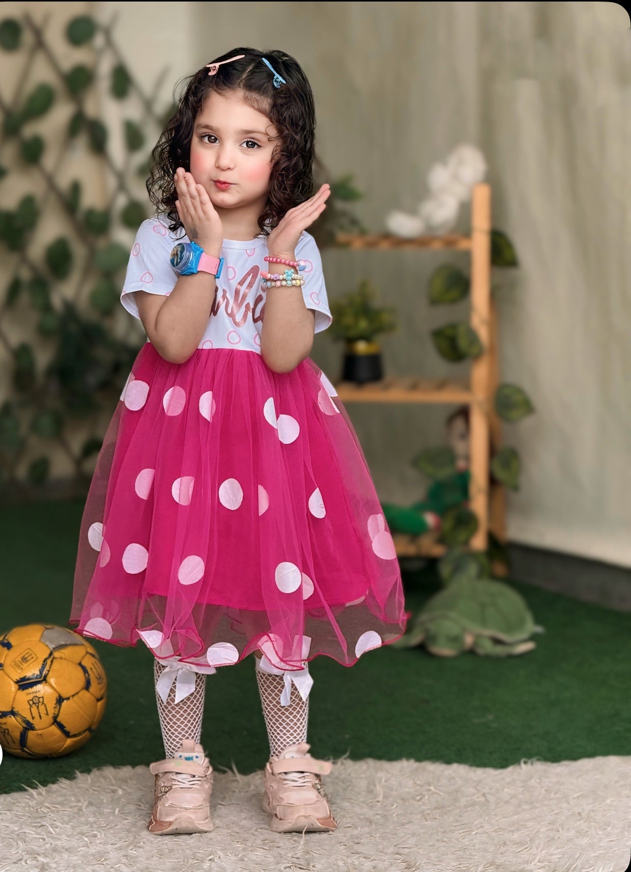 Pink Polka Barbie Frock (New Arrival)